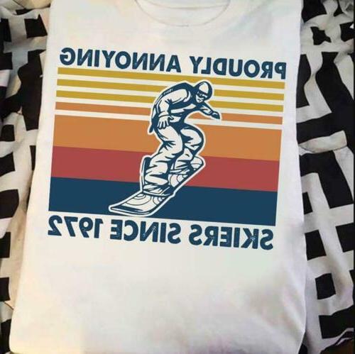 Ing Proudly Annoying Skiers Since 1972 Vintage Men T-shirt S
